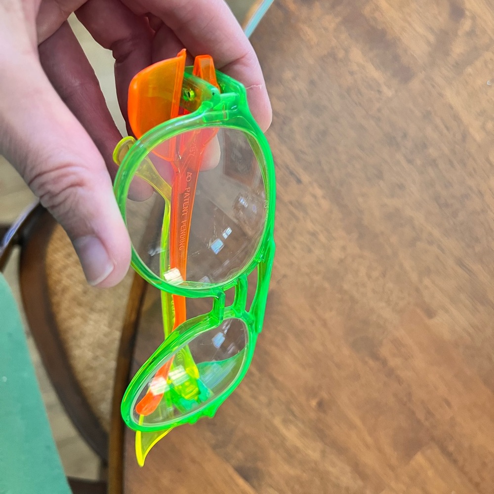 VTG Neon Green Orange Safety Glasses